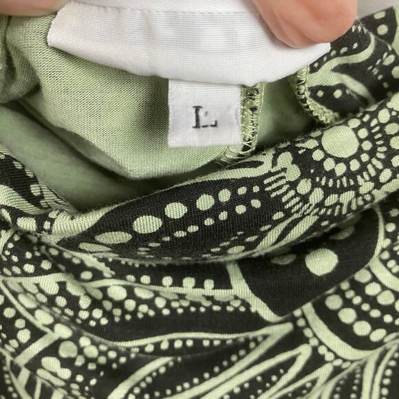 Bryn Walker Green&Brown Leaf Print Cowl Neck Dolman Sleeve Poncho Blouse Sz.L - Picture 6 of 11